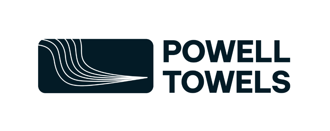 Powell Towels logo - Lake Powell map beach towel brand